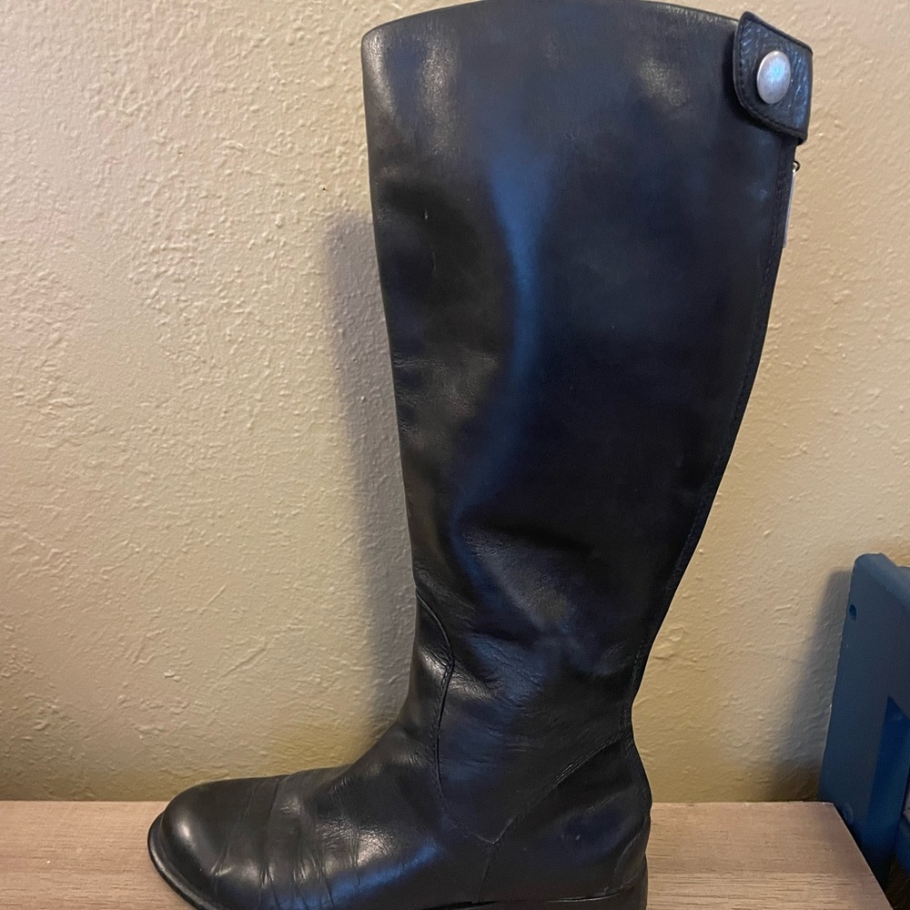EUC Franco Sarto Black Leather Moto Boots / Size 6.5 / Excellent Condition